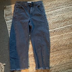 We The Free Black Barrel Jeans, size 27, Free People, We the Free